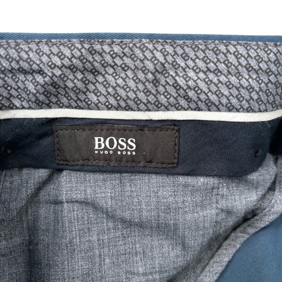 Hugo Boss Stanino 17-W Flat Front Cotton Chino Pants Mens Size IT 52 US 36 Blue - Picture 5 of 7